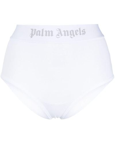 Palm Angels Logo-waistband Cotton Briefs - White