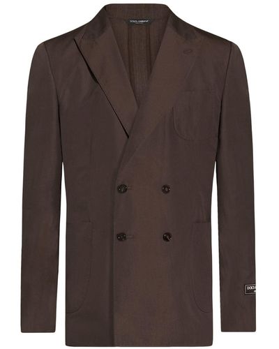 Dolce & Gabbana Double-breasted Cotton Jacket - Brown