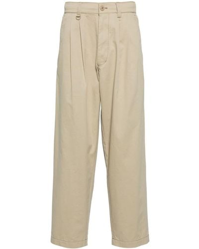 Chocoolate Pleat-front Cotton Trousers - Natural