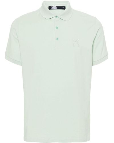Karl Lagerfeld Jersey-Poloshirt mit Logo-Stickerei - Grün