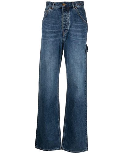 Chloé Weite High-Rise-Jeans - Blau