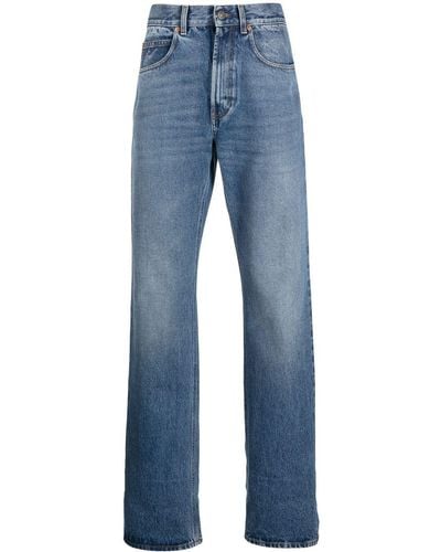 Gucci GG-trim Straight-leg Jeans - Blue