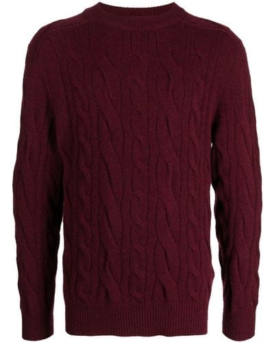 N.Peal Cashmere Kaschmirpullover mit Zopfmuster - Rot