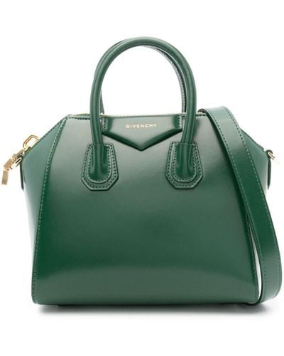 Givenchy Mini Antigona Leather Tote Bag - Green