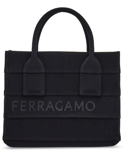 Ferragamo ロゴ ハンドバッグ - ブラック