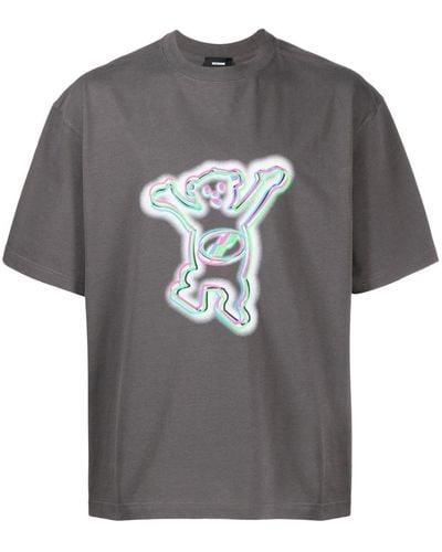 we11done T-Shirt mit grafischem Print - Grau