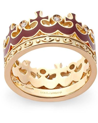 Dolce & Gabbana 18kt Yellow Gold Crown Ring - Metallic