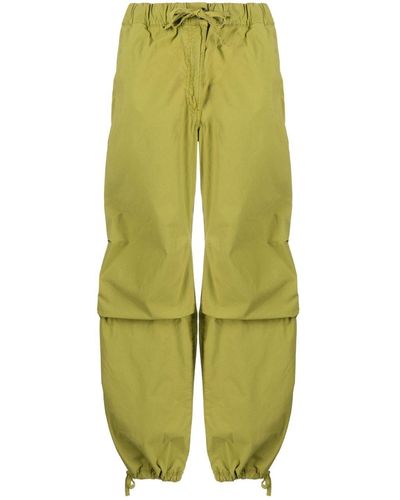 Ganni Pantaloni con coulisse elasticizzati - Verde