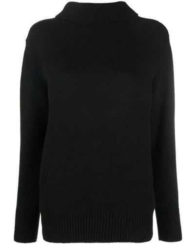 The Row Rear-collar Knit Sweater - Black