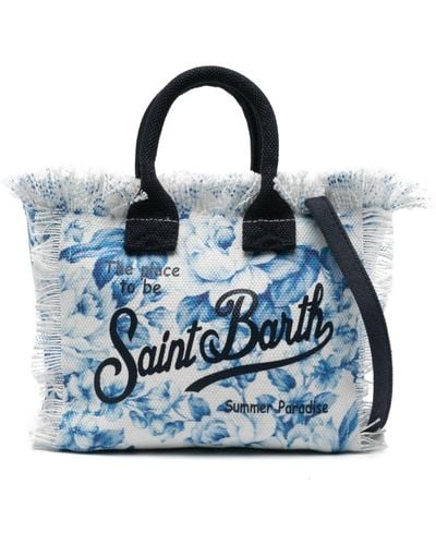 Mc2 Saint Barth Mini Vanity Floral Beach Bag - Blue
