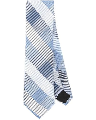 BOSS Check-pattern Tie - Blue