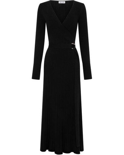 Anna Quan Peta V-neck Wrap Dress - Black