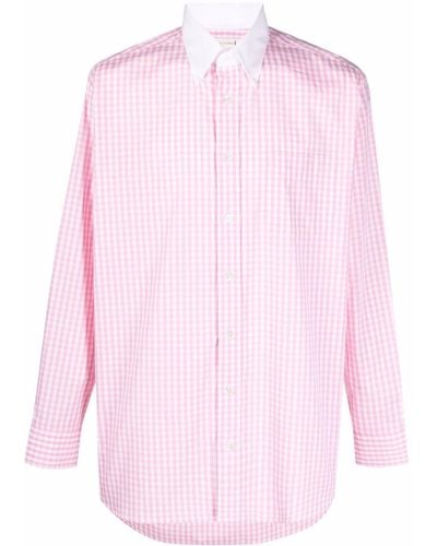 Mackintosh Roma Button-down Gingham-check Shirt - Pink