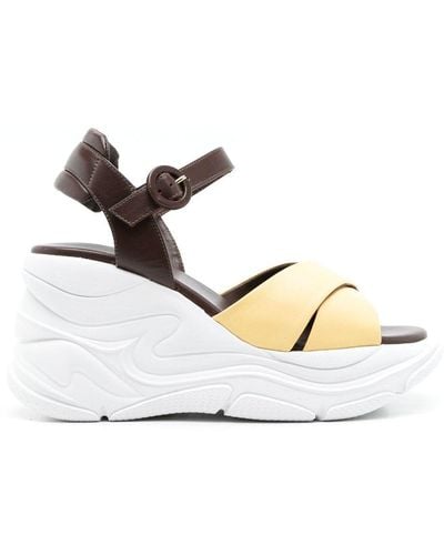 Sarah Chofakian Comfort Platform Leather Sandals - White