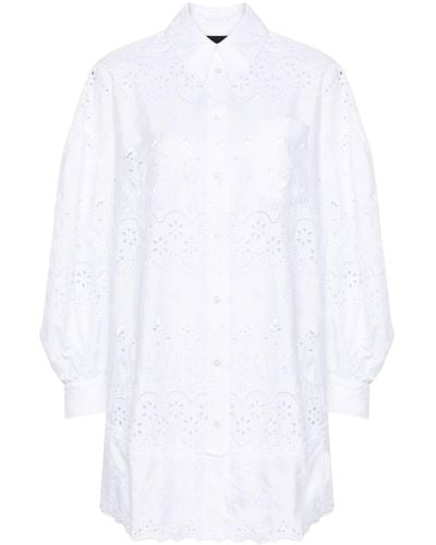 Simone Rocha Kleid mit Lochstickerei - Weiß