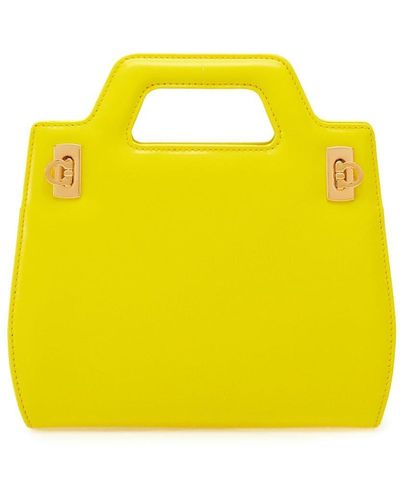 Ferragamo Wanda Mini Leather Bag - Yellow