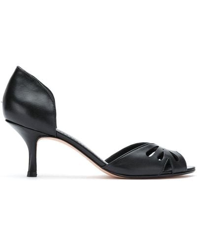 Sarah Chofakian Valencia Peep Toe Court Shoes - Black