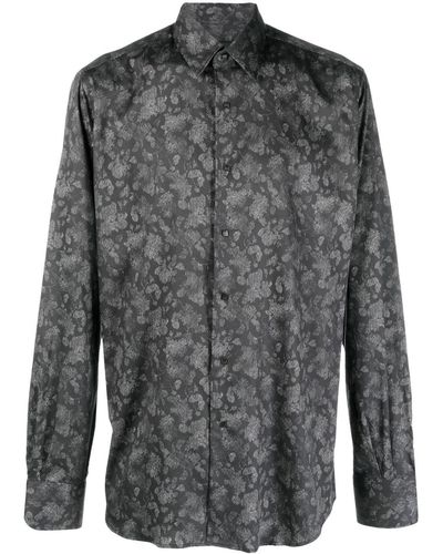 Karl Lagerfeld Overhemd Met Bloemenprint - Grijs