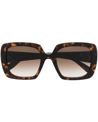 Alexander McQueen Tortoiseshell Square Frame Sunglasses - Black