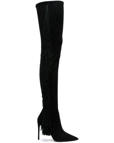 Stuart Weitzman Cuissardes Ultrastuart Fringe 100 mm - Noir