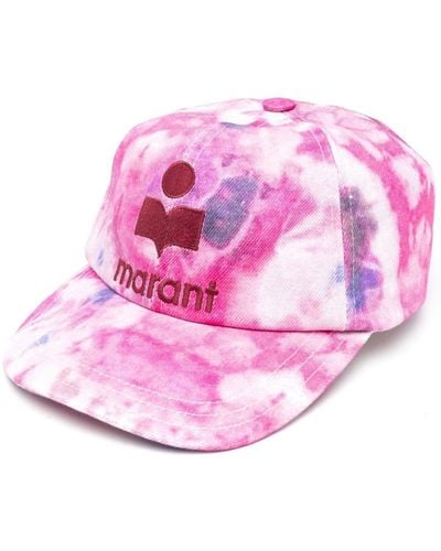 Isabel Marant Marbled-print Logo Cap - Pink