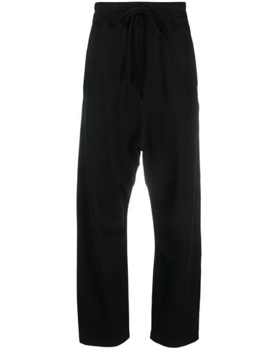 Thom Krom Drawstring-waistband Cotton Trousers - Black