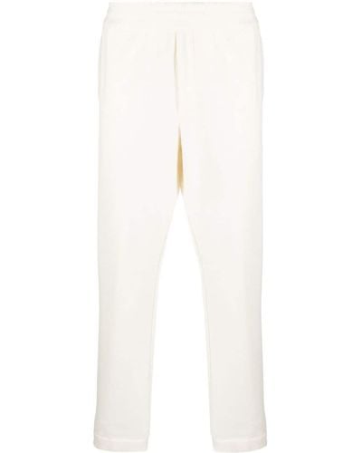 Zegna Elasticated-waistband Slim-cut Trousers - White