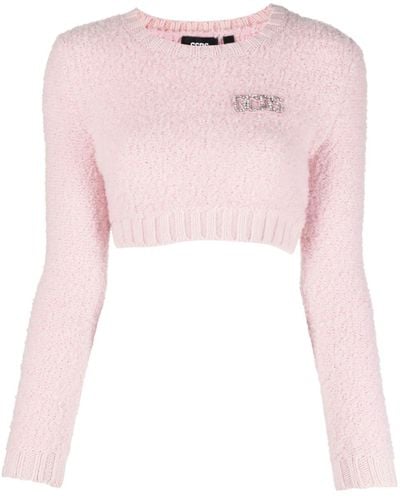 Gcds Crop Top With Decoration - Pink