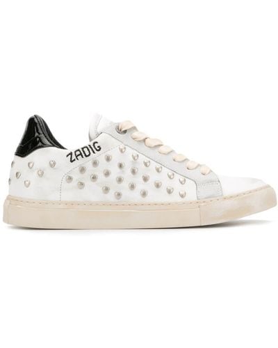 Zadig & Voltaire Heart Studded Sneakers - White