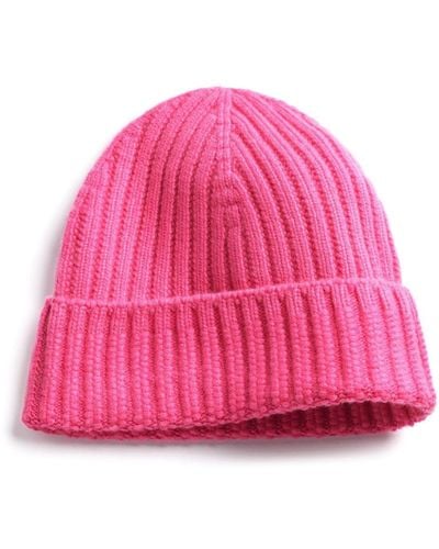 Barrie Ribbed-knit Cashmere Beanie - Pink