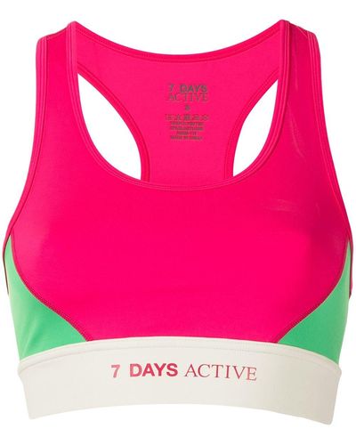7 DAYS ACTIVE Sport-BH mit Logo-Bund - Pink
