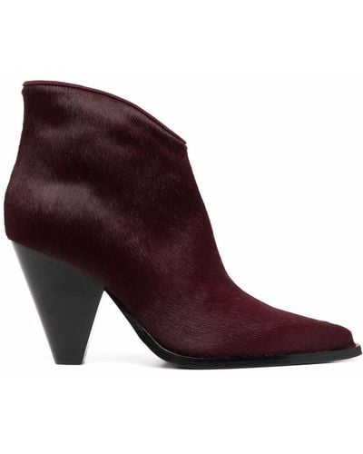 SCAROSSO Angy Pointed-toe Boots - Red