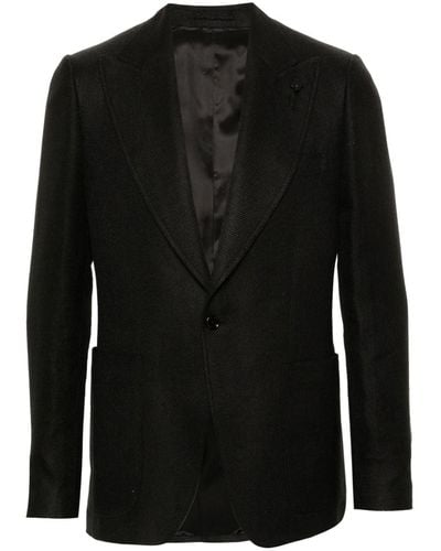 Lardini リネン シングルジャケット - ブラック