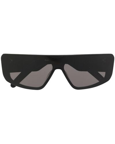 Rick Owens Gafas de sol con parte superior plana - Negro