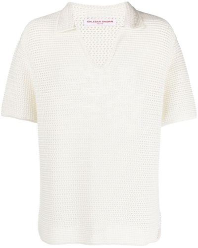 Orlebar Brown Polo Batten en crochet - Blanc