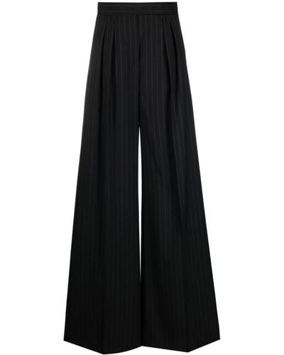 Max Mara Pin-stripe Wool Trousers - Black