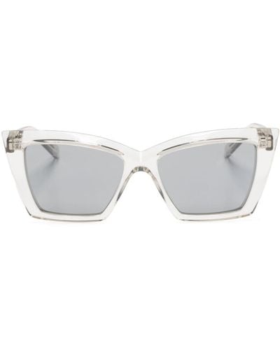 Saint Laurent Gafas de sol con montura estilo mariposa - Blanco