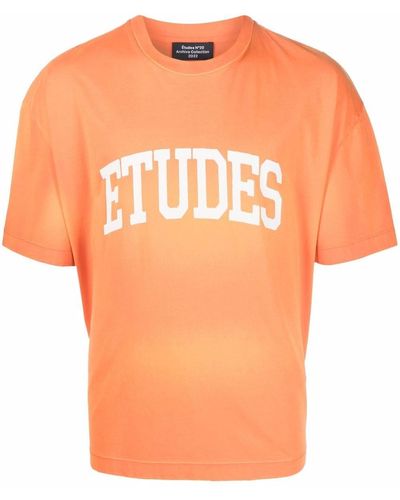 Etudes Studio Logo-print Short-sleeved T-shirt - Orange