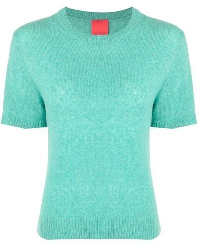 Cashmere In Love Sidley Fine-knit Top - Green