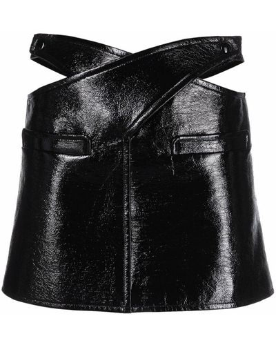 Courreges Courrèges Faux Leather Cut Out Skirt - Black