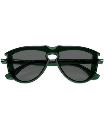 Burberry Transparent-design Pilot-frame Sunglasses - Green