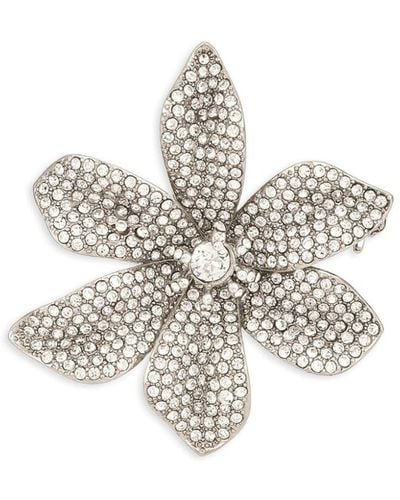 Dolce & Gabbana Lily Brosche mit Kristallen (35mm) - Weiß