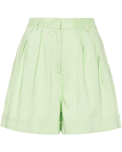 ANDAMANE Rina Pleated Tailored Shorts - Green