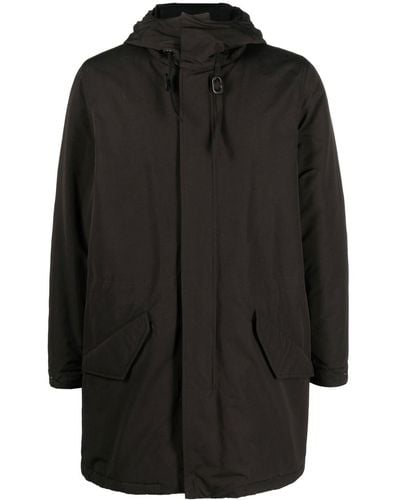 Aspesi Zip-up Hooded Coat - Black