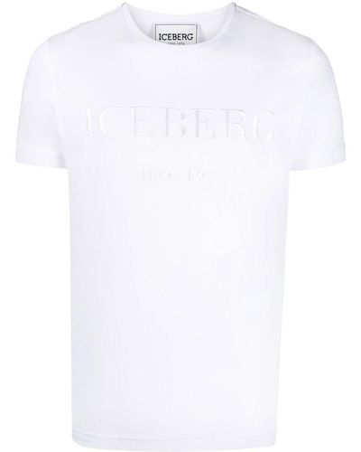 Iceberg T-Shirt mit Logo-Stickerei - Weiß