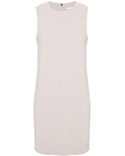 Calvin Klein Sleeveless Crepe Minidress - White