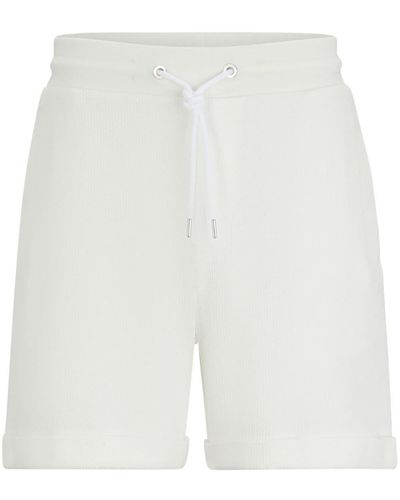 BOSS Shorts con vita a coste - Bianco