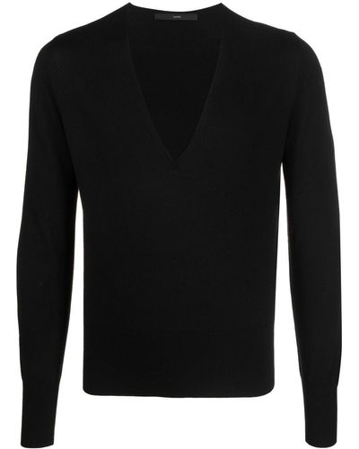 SAPIO V-neck Long-sleeve Sweater - Black