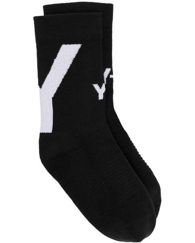 Y-3 Intarsia-knit Logo Socks - Black