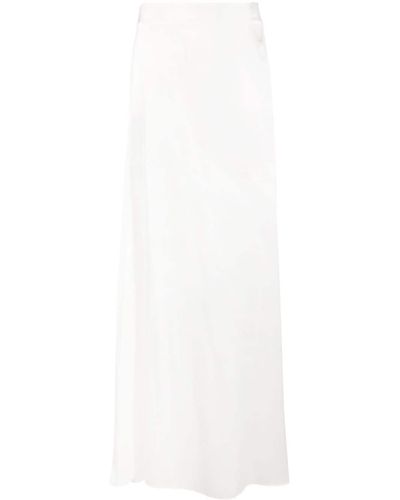 Fabiana Filippi High-waisted Satin Maxi Skirt - White